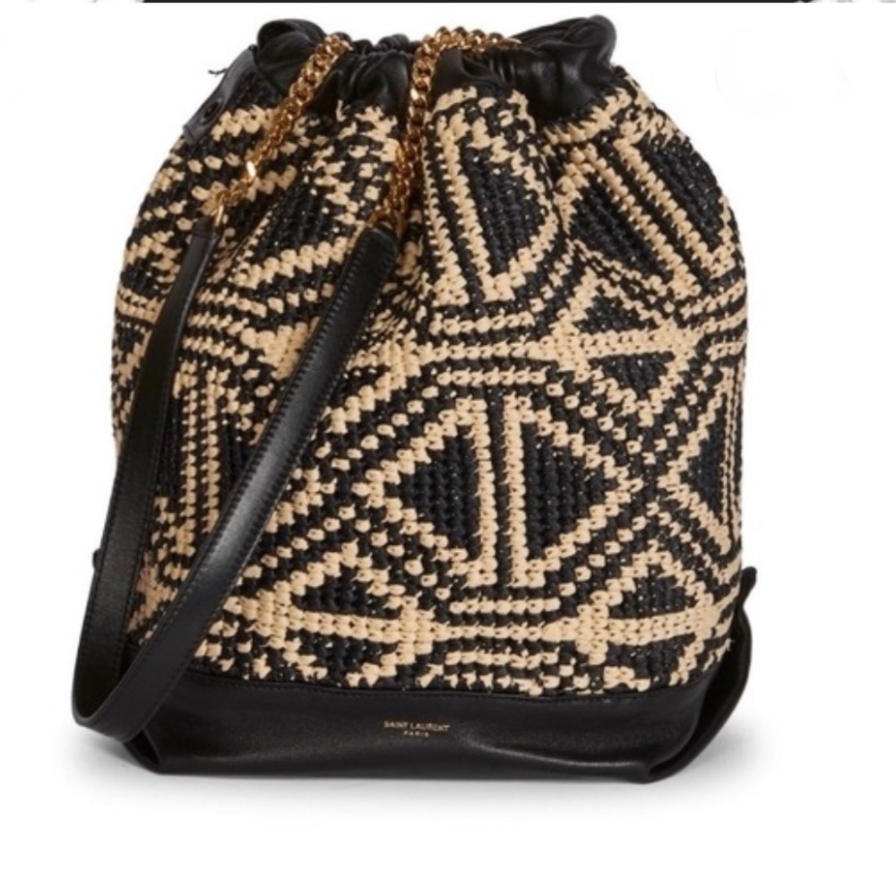 Saint Laurent raffia bucket bag